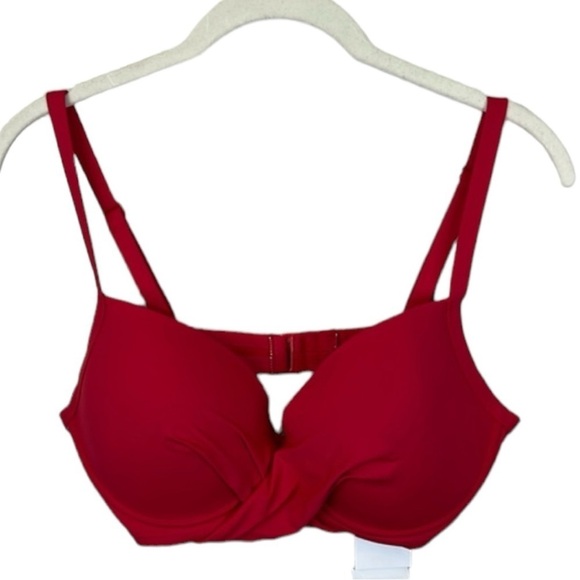 Sea Level Cross Front Red Bikini Top Size 8 - Picture 4 of 12